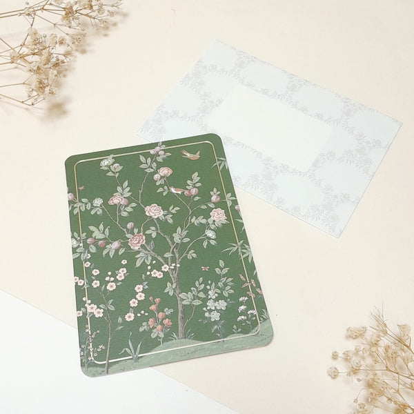 Carte de vœux - Jardin d’oiseaux et de roses