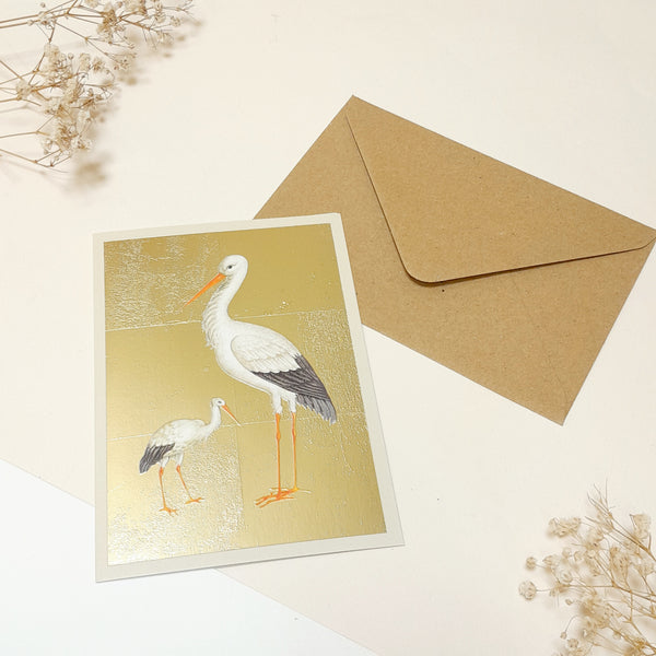 Carte de vœux - Gold Cigognes