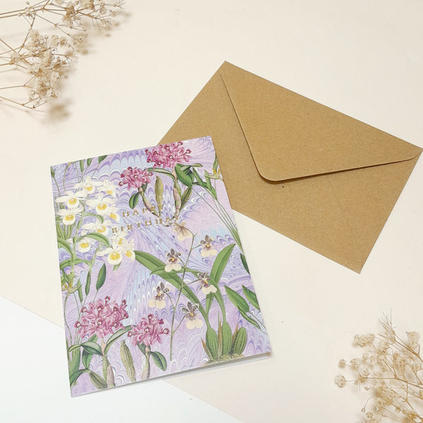 Carte de vœux - Birthday Purple Blooms