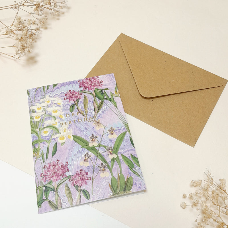 Carte de vœux - Birthday Purple Blooms
