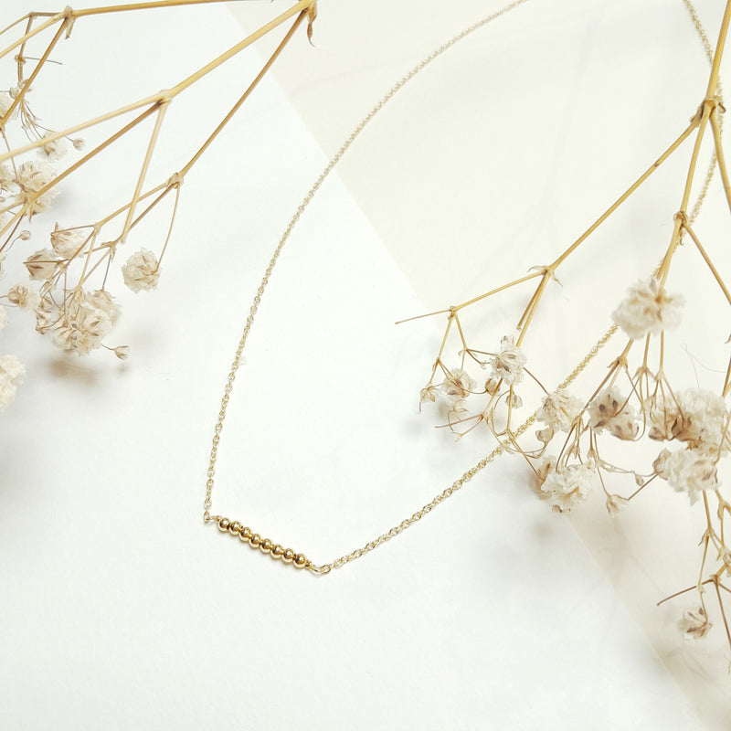 Collier 8 Mini Perles Or