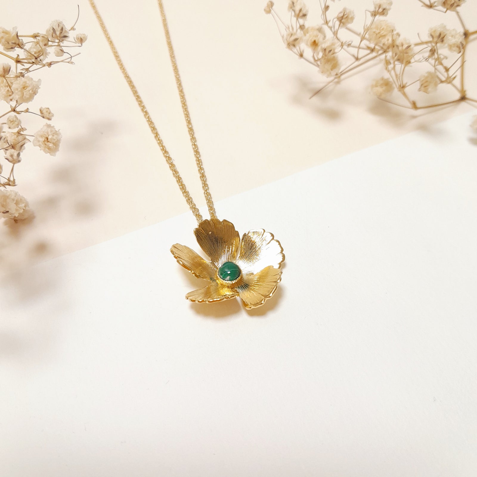 Collier Clip Fleurs En Cristal Beige Métal Argenté Sans Nickel - Neuf Avec étiquettes