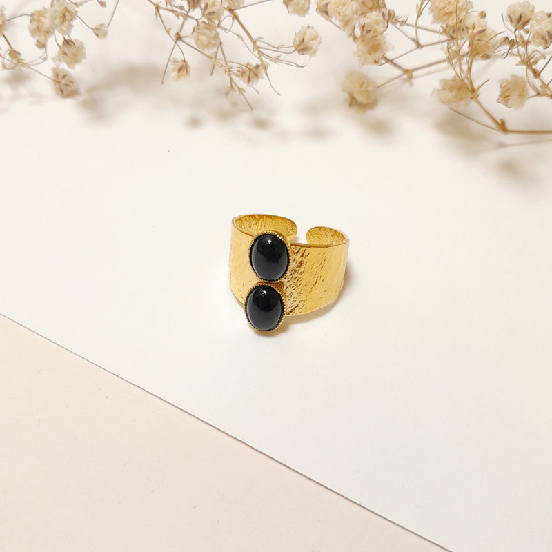 Bague L Texturée 2 Pierres