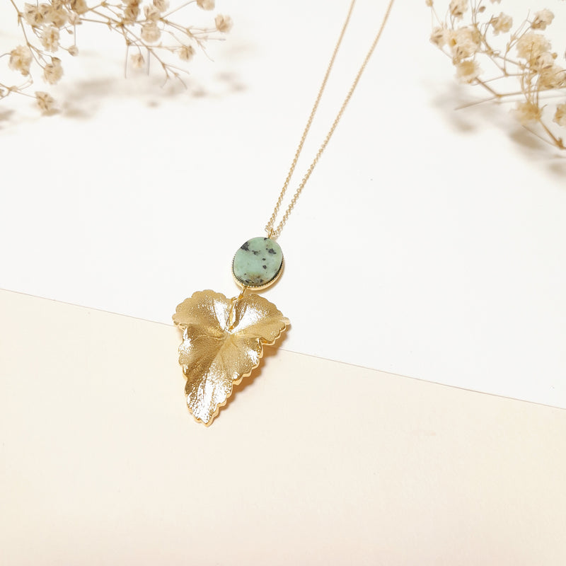 Collier Pierre Et Feuille