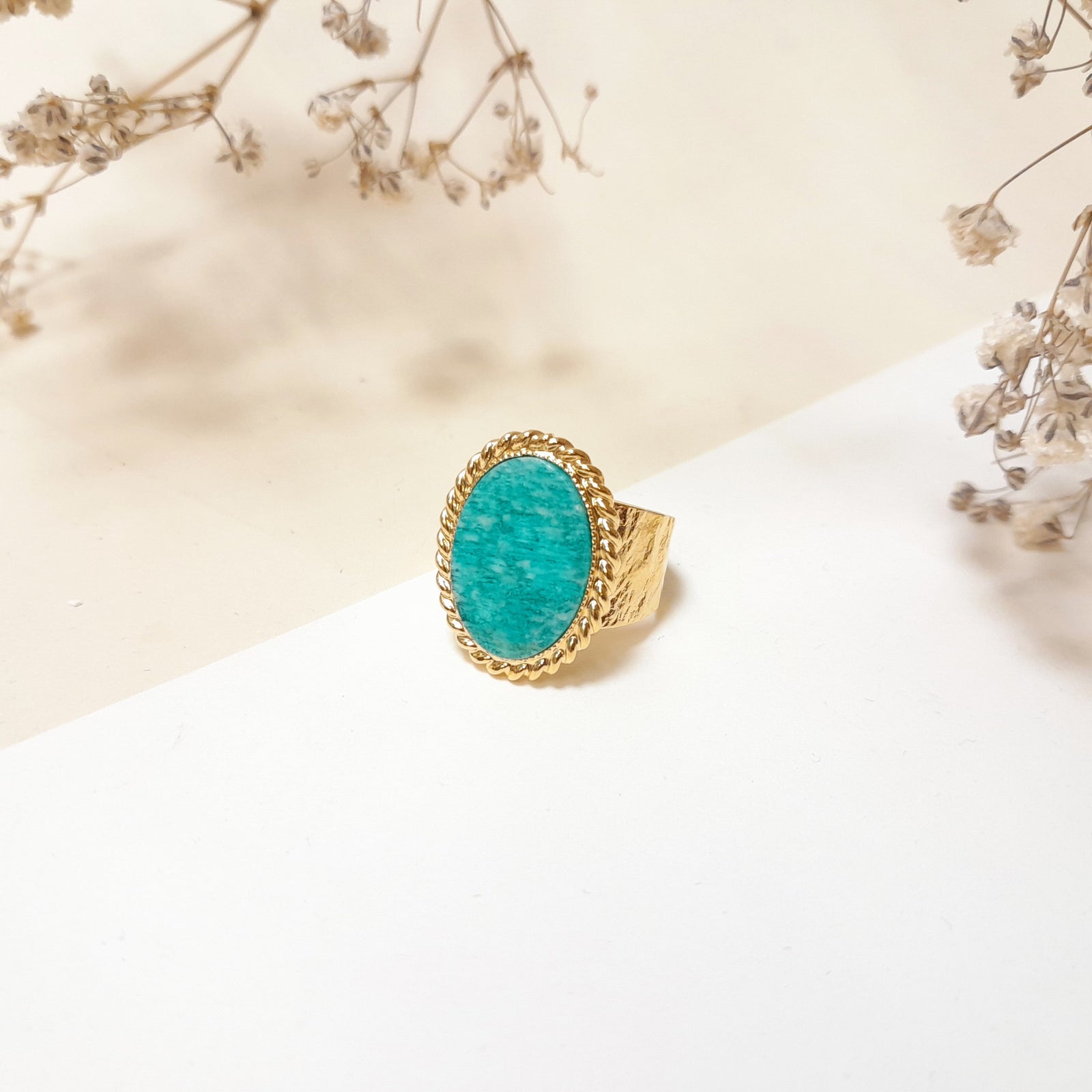 Bague Ovale En Acier Inoxydable Avec Motif émail Noir Et Gravure - Taille Ajustable, Marque Bijouxdemylene, Neuf Avec étiquettes
