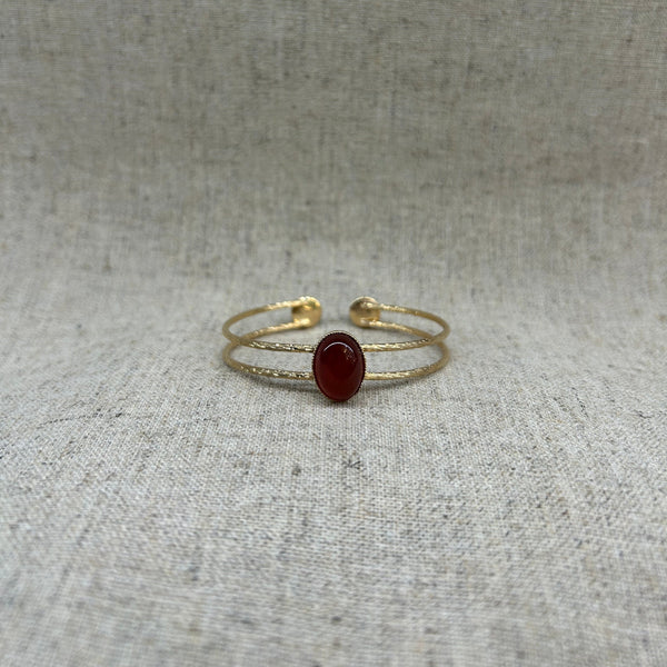 E171 - Bracelet double jonc texturé grand