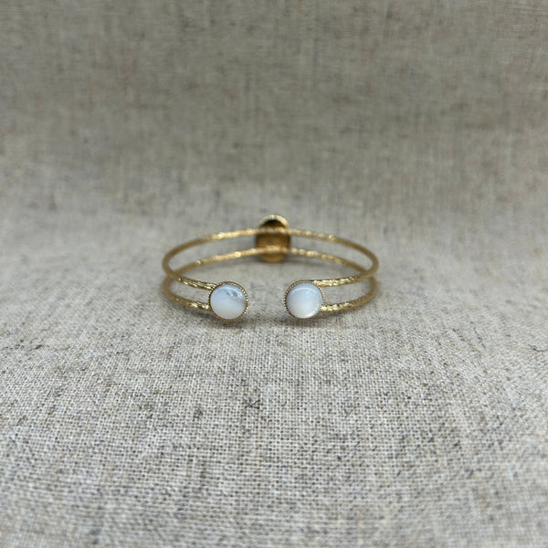 E171 - Bracelet double jonc texturé grand