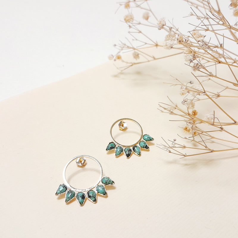 Boucles D'Oreilles Anneau Et 6 Gouttes