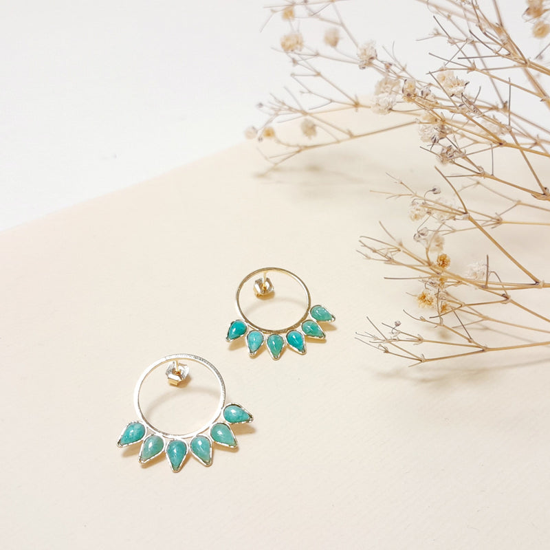 Boucles D'Oreilles Anneau Et 6 Gouttes