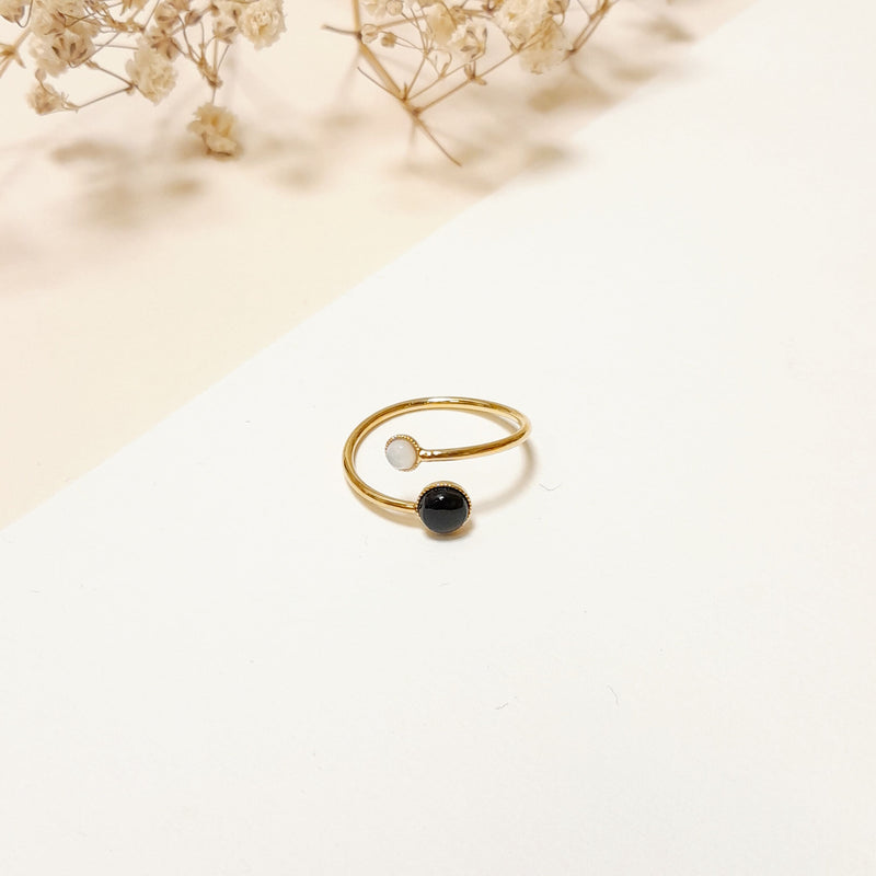 Bague 2 Pierres Asymétriques