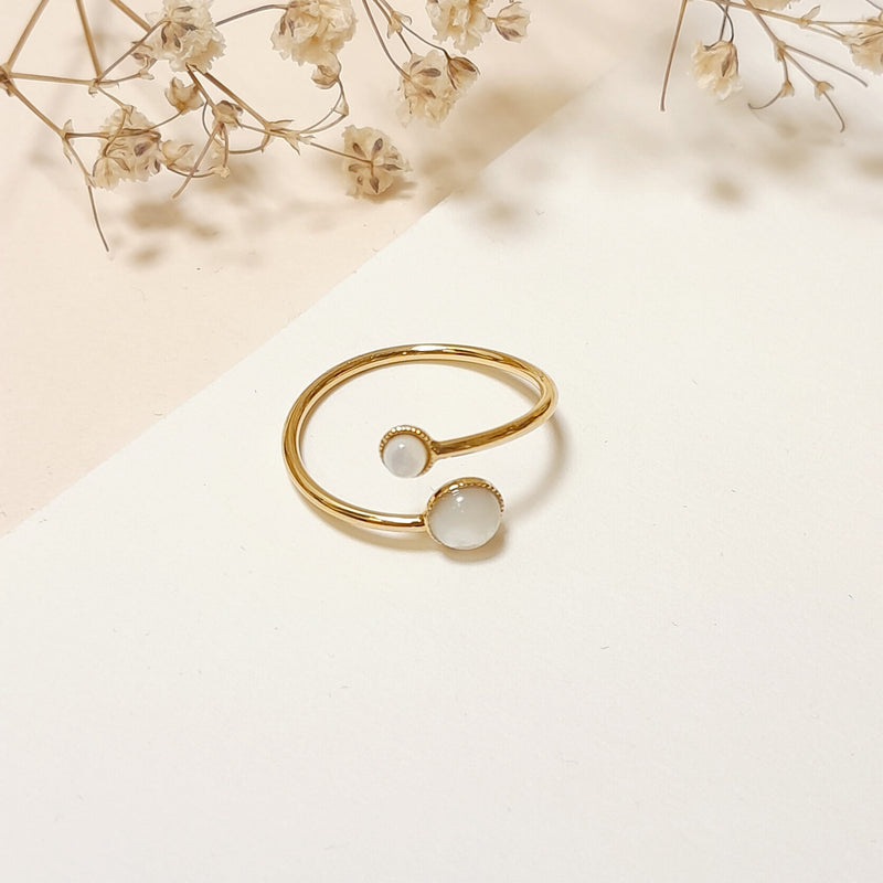 Bague 2 Pierres Asymétriques
