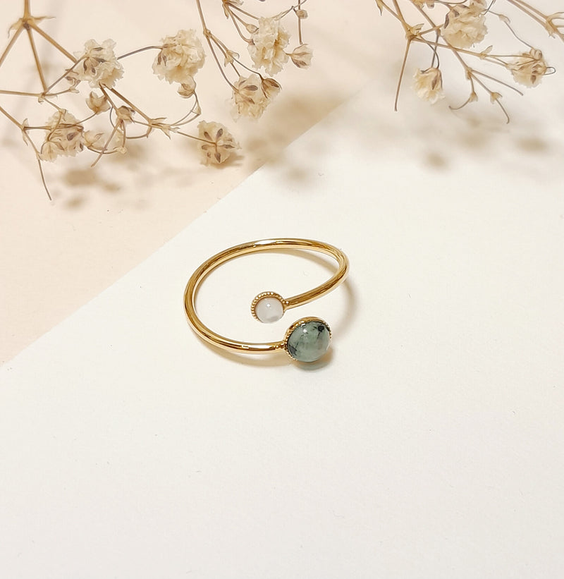 Bague 2 Pierres Asymétriques