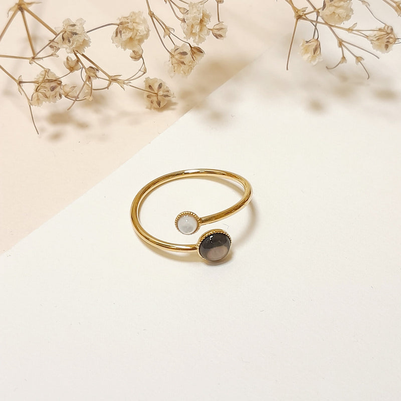 Bague 2 Pierres Asymétriques