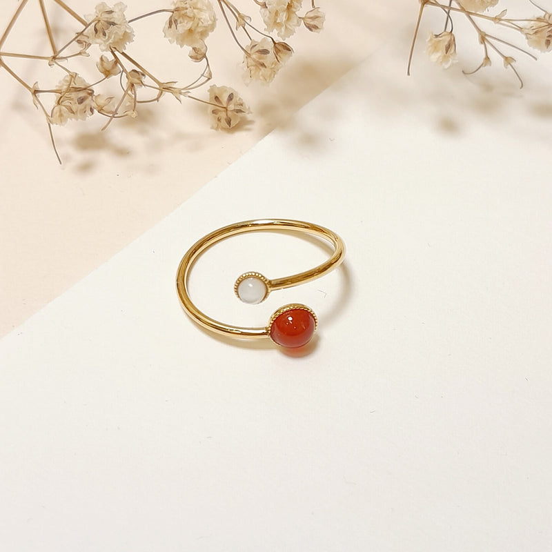 Bague 2 Pierres Asymétriques