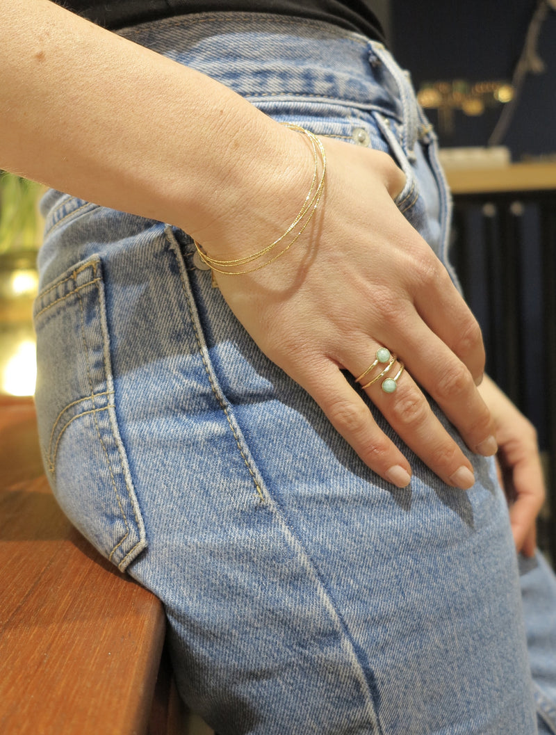 Bague Vrillée Double Pierre