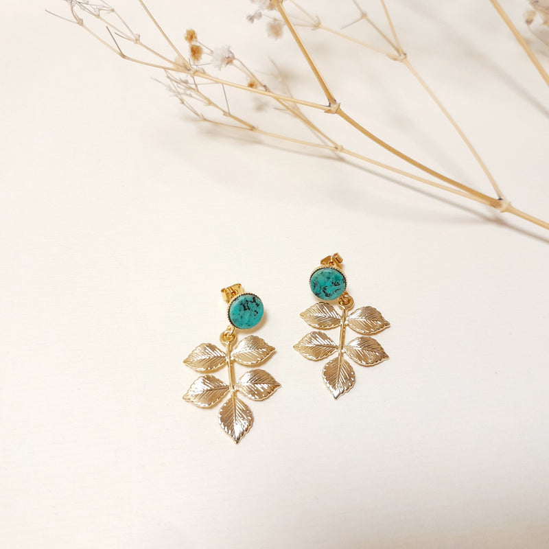 Boucles pierre et 5 feuilles