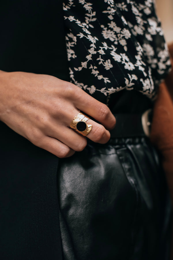 Bague Plume Pierre V2