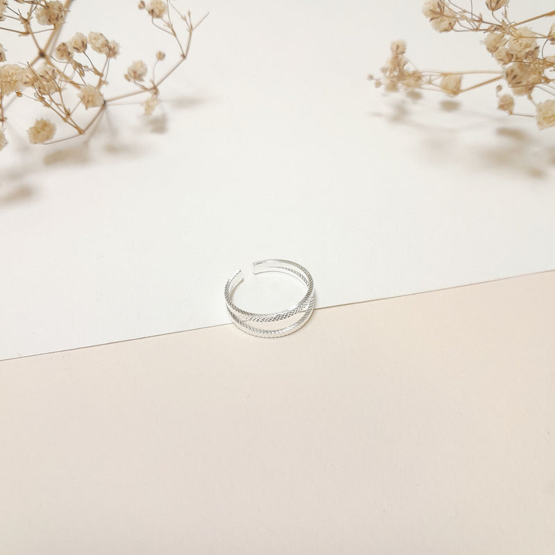 Bague Cross Line Double
