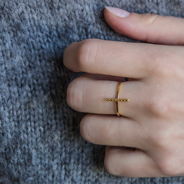 Bague Cross Line