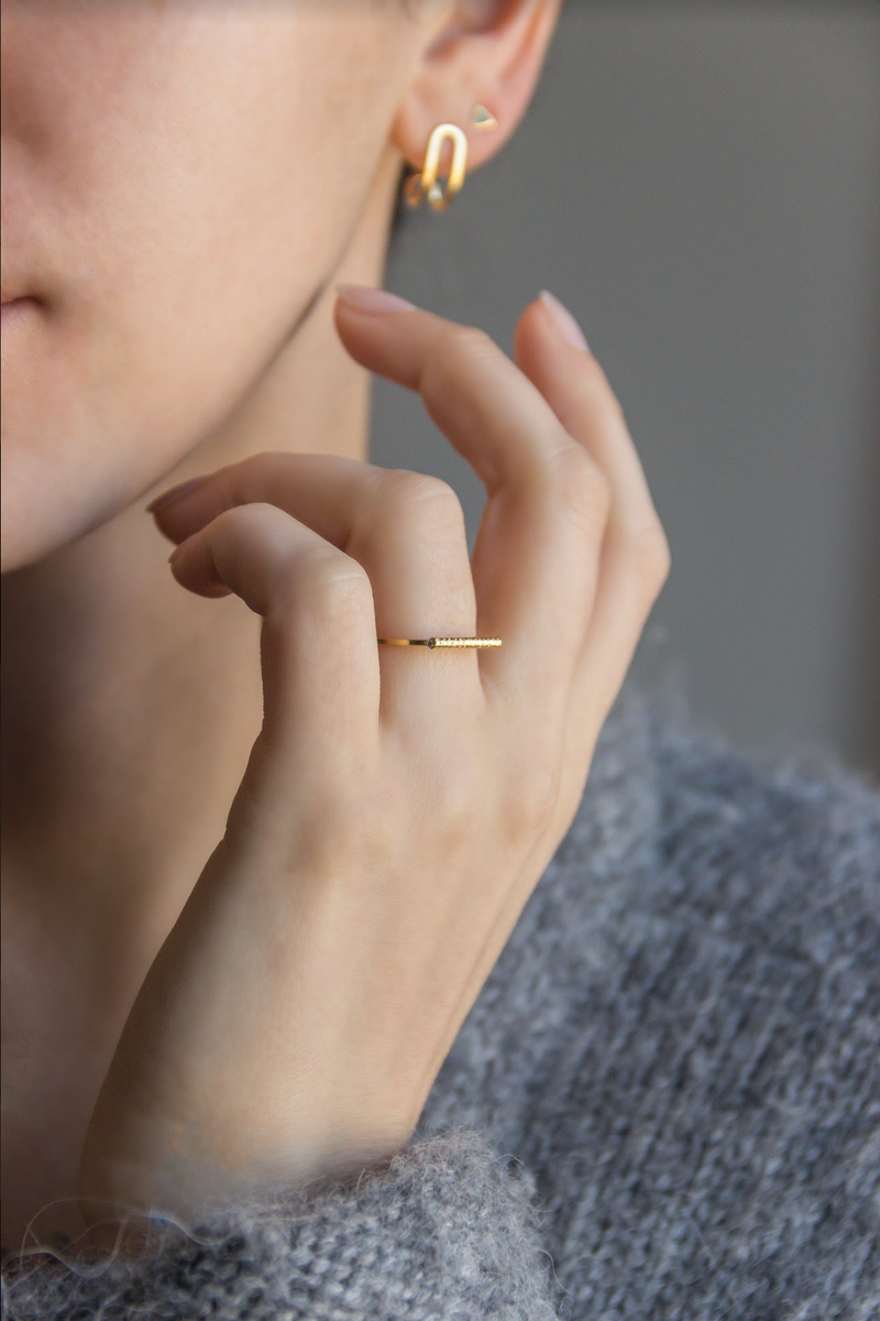 Bague pur 2 strass Cristal