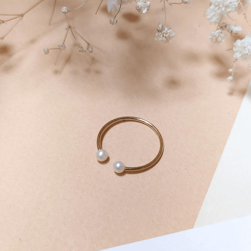 Bague 2 perles hotsell