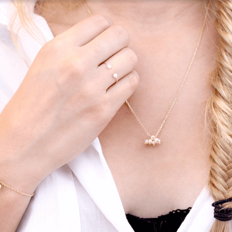 Bague 2 perles hotsell