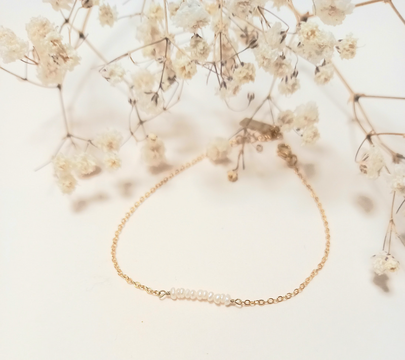 Bracelet Chaîne 8 Mini-Perles De Culture