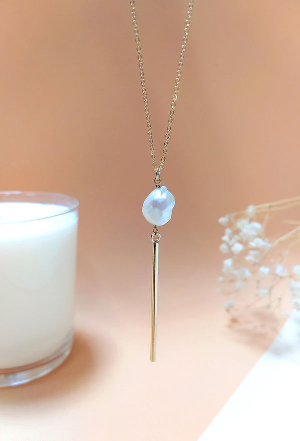 Collier Perle Et Barre