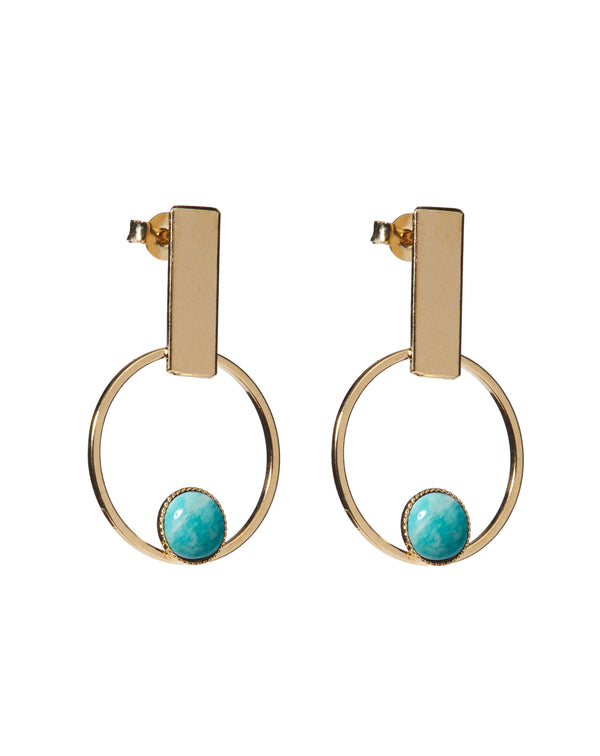 Boucles D'Oreilles Barre Et Anneau