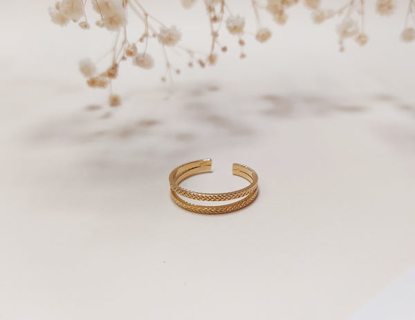 Bague Cross Line Double
