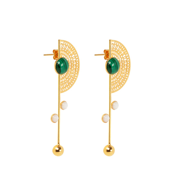 Boucles Aztèque Boule Et Pierre