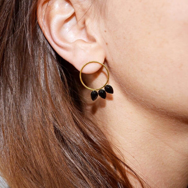 Boucles D'Oreilles Anneau Et 3 Gouttes